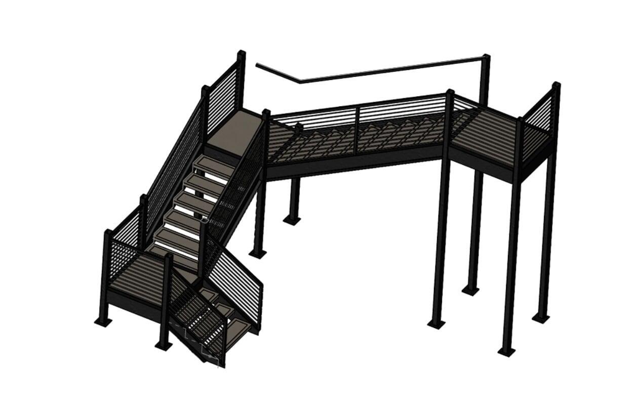 Metal Staircase with Multiple Landings
